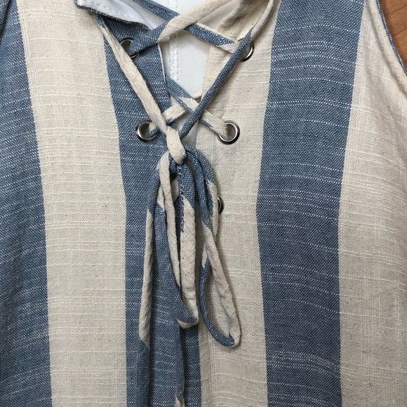 LE LIS DUSKY BLUE SUMMER COTTON DRESS w/LINING - Picture 4 of 7